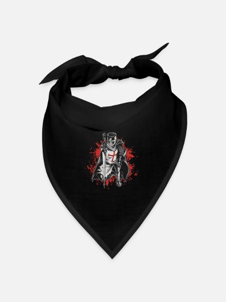 Kreuzritter Tempelritter Deus Vult Ritter Templer - Bandana Dreieckstuch - Schwarz