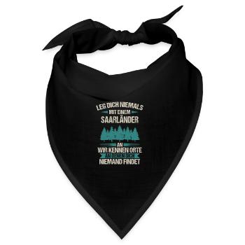 Saarland Saarländerin Saarländer Spruch - Bandana Dreieckstuch - Schwarz - Vorne