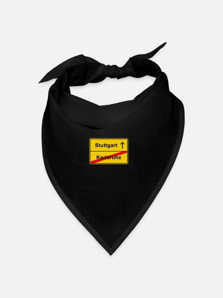 Stuttgart 1893 Neckarstadion Derby anti Karlsruhe - Bandana Dreieckstuch - Schwarz