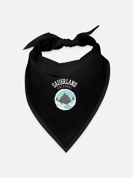 Sauerland Original | Dorfkind Wandern Wintersport - Bandana Dreieckstuch - Schwarz