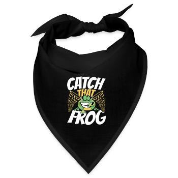 Catch That Frog Laubfrosch Kröte Kaulquappe - Bandana Dreieckstuch - Schwarz - Vorne