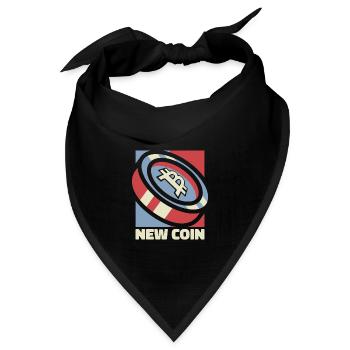 New Coin Kryptowährung Blockchain Crypto Bitcoin - Bandana Dreieckstuch - Schwarz - Vorne