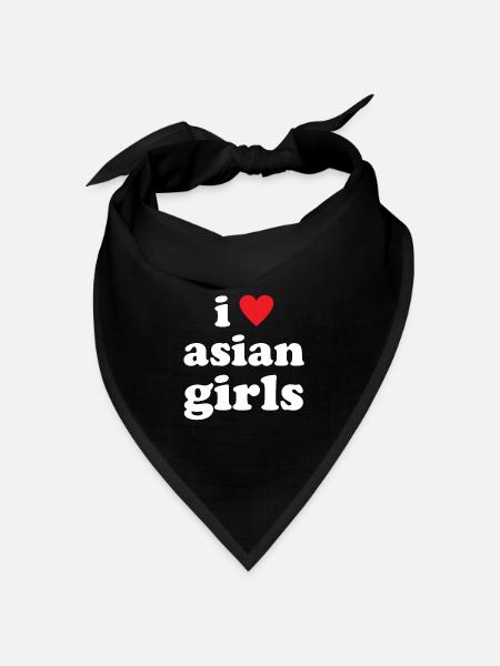 I Love Asian Girls - Bandana Dreieckstuch - Schwarz