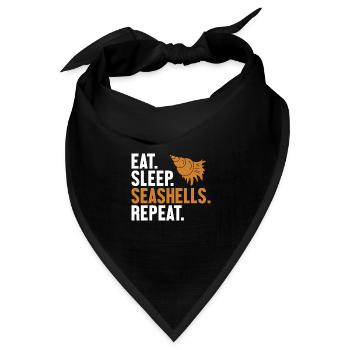 Eat Sleep Seashells Repeat Shell Hunter Seashell - Bandana Dreieckstuch - Schwarz - Vorne
