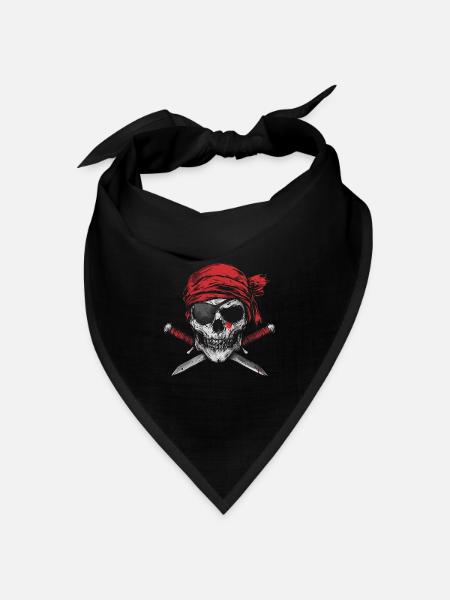 Pirat - Bandana Dreieckstuch - Schwarz