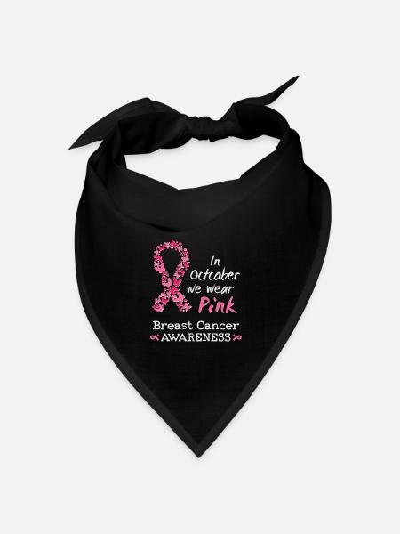 Im Oktober wir tragen wir rosa Brustkrebs - Bandana Dreieckstuch - Schwarz