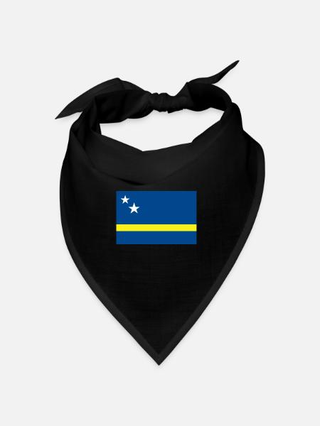Curacao Flagge - Bandana Dreieckstuch - Schwarz