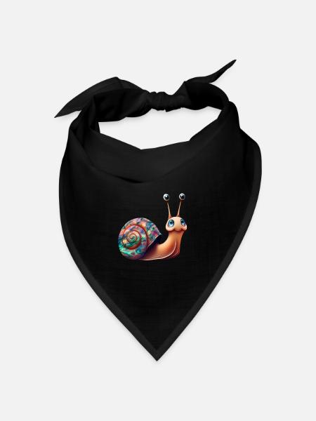 Opal Snail - Opal Schnecke Schneckenhaus - Bandana Dreieckstuch - Schwarz
