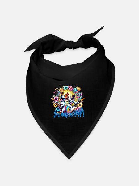 You make me happy - Du machst mich glücklich - Bandana Dreieckstuch - Schwarz
