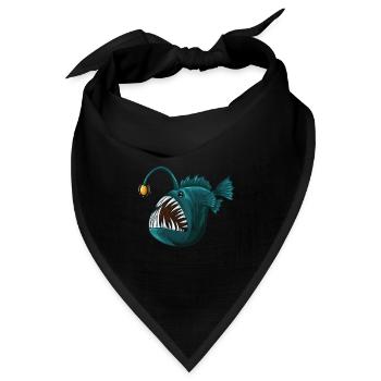 Anglerfisch Tiefsee - Bandana Dreieckstuch - Schwarz - Vorne