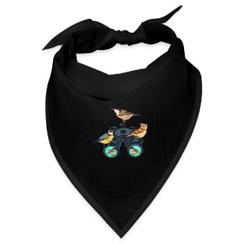 Vogelbeobachtung Vogelfreund Fernglas Ornithologe - Bandana Dreieckstuch - Schwarz - Vorne
