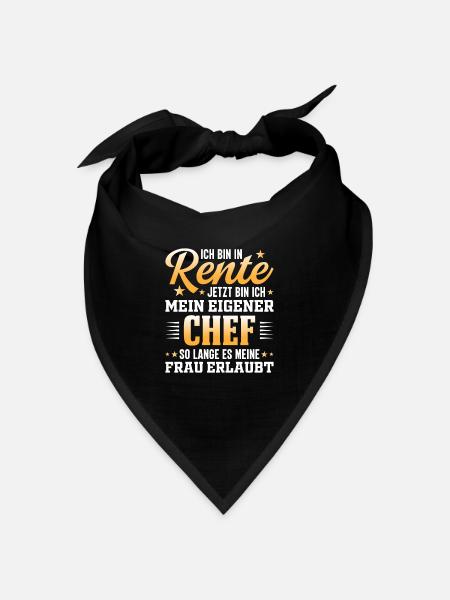 Ich bin in Rente. Geschenk für Rentner - Bandana Dreieckstuch - Schwarz
