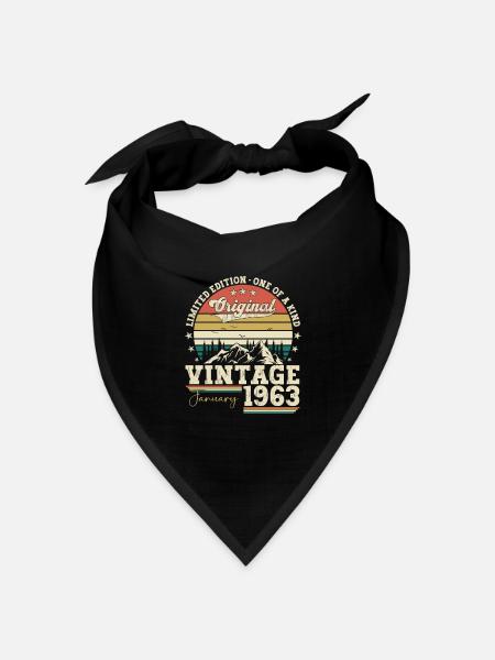 Jahrgang 1963 Januar 60. Geburtstag Geschenk Mann - Bandana Dreieckstuch - Schwarz