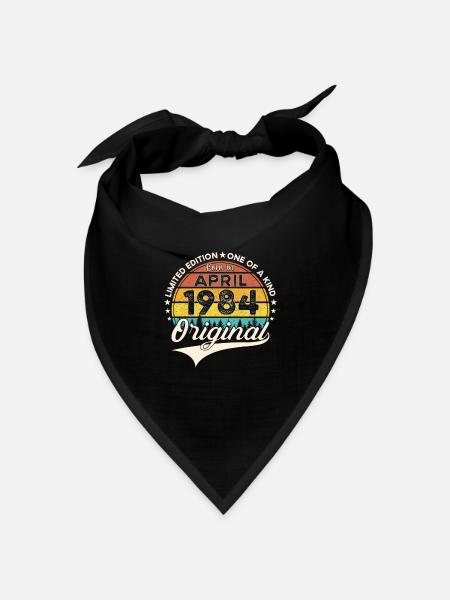 39. Geburtstag Mann April Jahrgang 1984 Original - Bandana Dreieckstuch - Schwarz