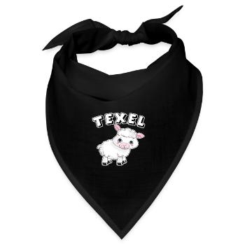 texel schaf t-shirt insel Holland tshirt lamm - Bandana Dreieckstuch - Schwarz - Vorne