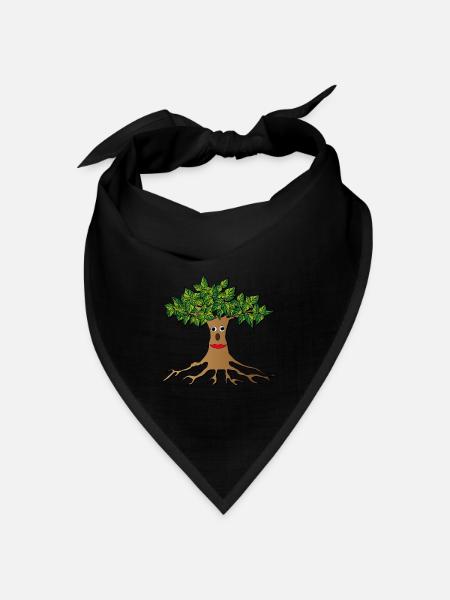 Baum - Bandana Dreieckstuch - Schwarz