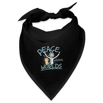Rick & Morty Peace Among Worlds - Bandana Dreieckstuch - Schwarz - Vorne