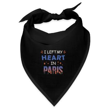 Ich habe mein Herz in Paris gelassen - Bandana Dreieckstuch - Schwarz - Vorne
