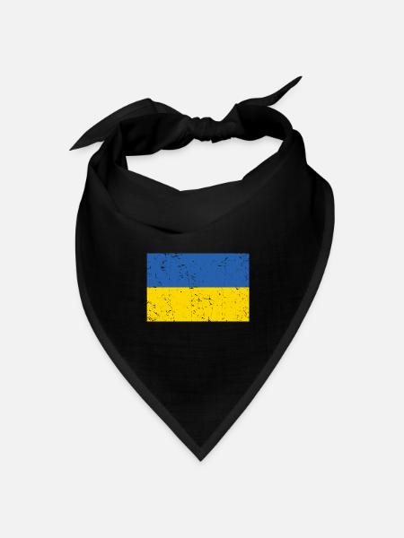Ukraine Flagge Distressed - Bandana Dreieckstuch - Schwarz