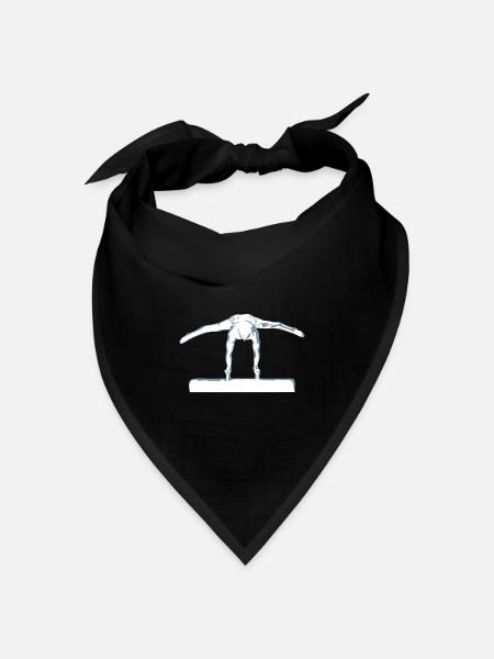 Turner am Seitpferd, Turnen, Gymnastics - Bandana Dreieckstuch - Schwarz