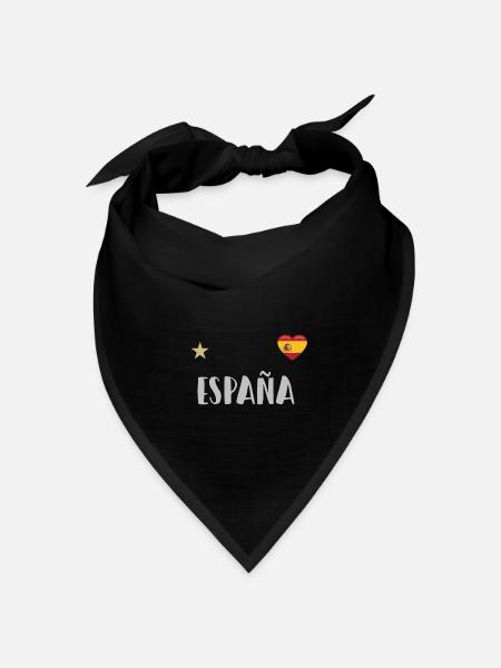 Spanien Fußball Trikot Spanische Flagge - Bandana Dreieckstuch - Schwarz