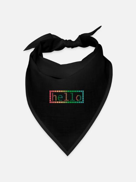 Hello in Pixels - Bandana Dreieckstuch - Schwarz
