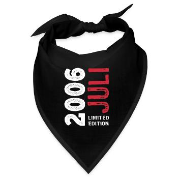 Limited Edition Juli 2006 - Geburtstag - Geschenk - Bandana Dreieckstuch - Schwarz - Vorne