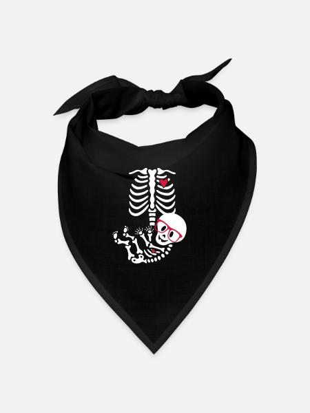 Maternity Skeleton ribcage - Bandana Dreieckstuch - Schwarz