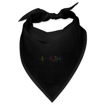 Handball Herzschlag EKG - Regenbogen Farben - Bandana Dreieckstuch - Schwarz - Vorne