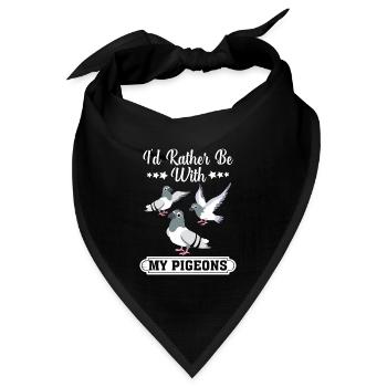 Lieber mit Tauben sein Design für Taubenliebhaber - Bandana Dreieckstuch - Schwarz - Vorne