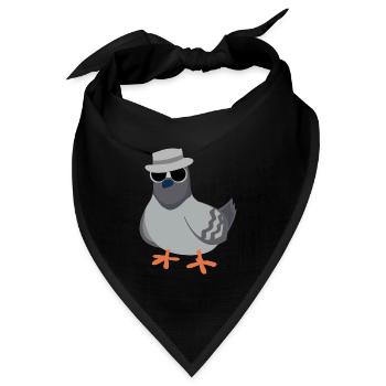 Cooles Taubendesign für Taubenliebhaber - Bandana Dreieckstuch - Schwarz - Vorne