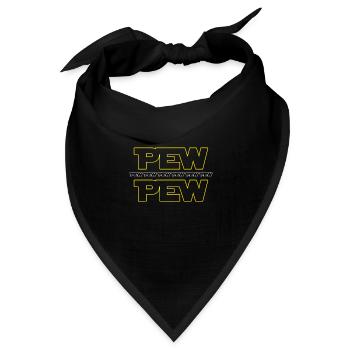 Pew Pew – Sci-Fi Spaß Fans von galaktischem Humor - Bandana Dreieckstuch - Schwarz - Vorne