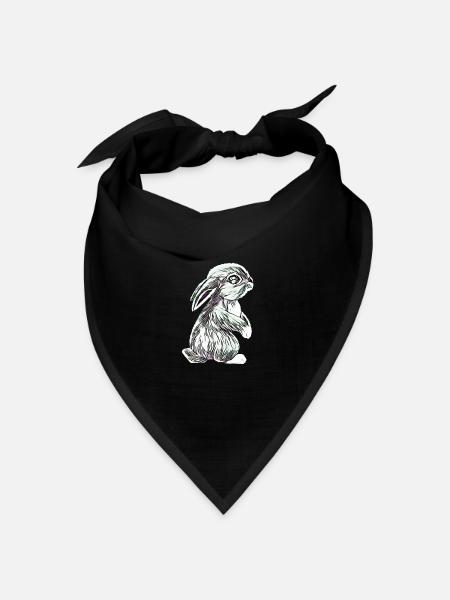 Hase - Bandana Dreieckstuch - Schwarz