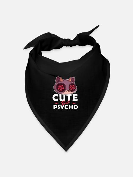 Süß aber gefährlich: Charme mit Psycho-Twist - Bandana Dreieckstuch - Schwarz