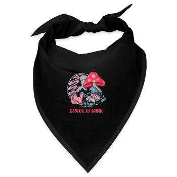 Kreatives Genie: Entspannung unter dem Pilz - Bandana Dreieckstuch - Schwarz - Vorne