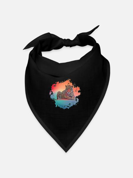 Leopard - Bandana Dreieckstuch - Schwarz