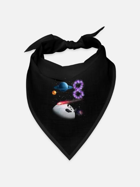 8. Geburtstag - Bandana Dreieckstuch - Schwarz