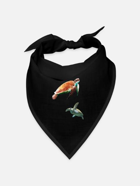 Schildkröten Schildkröte im Meer - Bandana Dreieckstuch - Schwarz