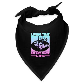 Living That Brushed Power Life - Bandana Dreieckstuch - Schwarz - Vorne