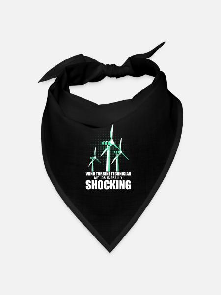 Windrad Windkraft Windenergie - Bandana Dreieckstuch - Schwarz