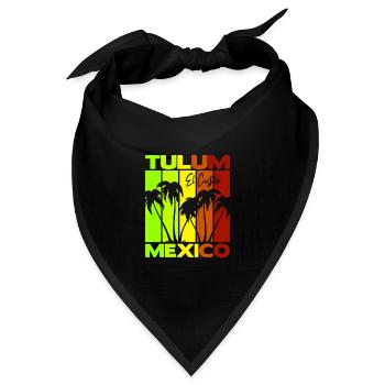 Tulum El Castillo Mexico - Bandana Dreieckstuch - Schwarz - Vorne