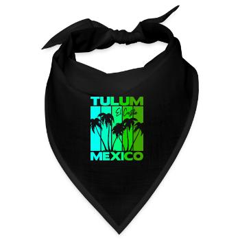 Tulum El Castillo Mexico - Bandana Dreieckstuch - Schwarz - Vorne