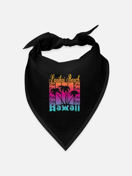 Lanikai Beach Oahu Hawaii - Bandana Dreieckstuch - Schwarz