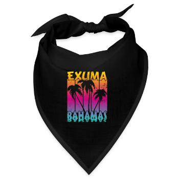 Vintage Exuma Bahamas Sonnenuntergang - Bandana Dreieckstuch - Schwarz - Vorne