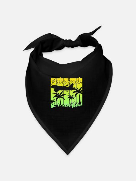 Maho Beach St. Maarten - Bandana Dreieckstuch - Schwarz