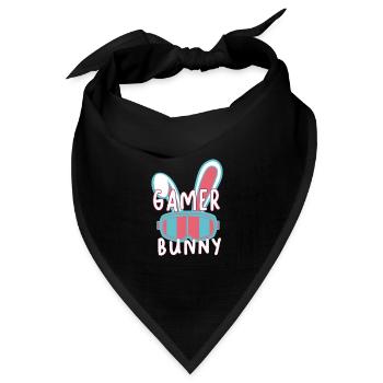 Gamer Häschen für Frauen - Bandana Dreieckstuch - Schwarz - Vorne