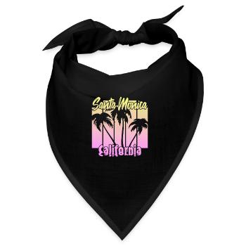 Santa Monica California - Bandana Dreieckstuch - Schwarz - Vorne