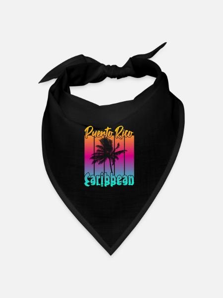 Puerto Rico Caribbean - Bandana Dreieckstuch - Schwarz