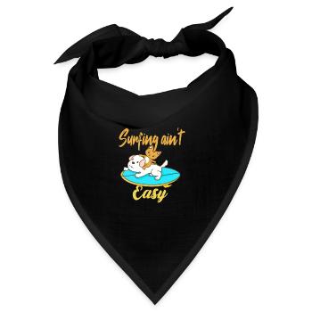 Surfing ain't Easy - Bandana Dreieckstuch - Schwarz - Vorne