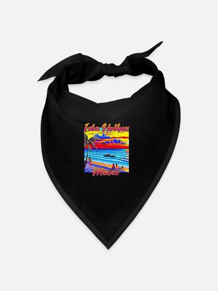 Isla Holbox Mexico - Bandana Dreieckstuch - Schwarz
